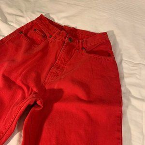 THOMAS BURBERRY (not legit) red high rise straight leg mom jeans